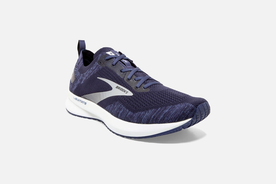 Brooks Levitate 4 Road Running Shoes Mens - Navy/Grey/White - CRXGS-1298